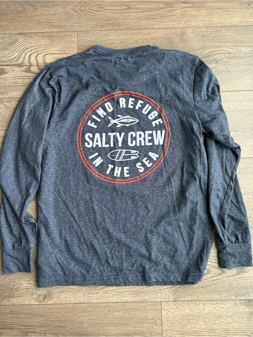 Salty Crew Long Sleeve Graphic Tee - Heather Charcoal